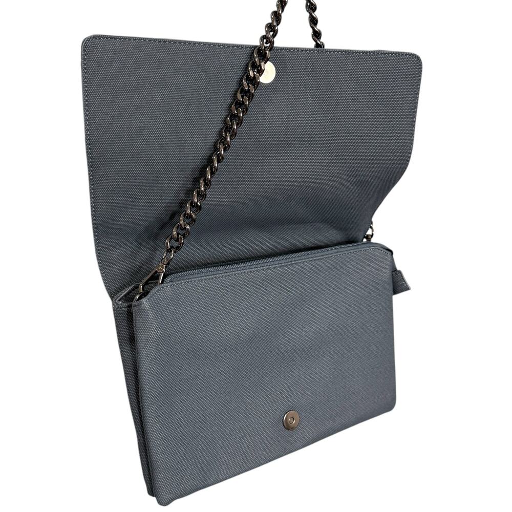 Lug Huddle Matte Luxe Shoulder Bag Slate Blue Quilted Multipocket Faux Leather - Picture 5 of 13